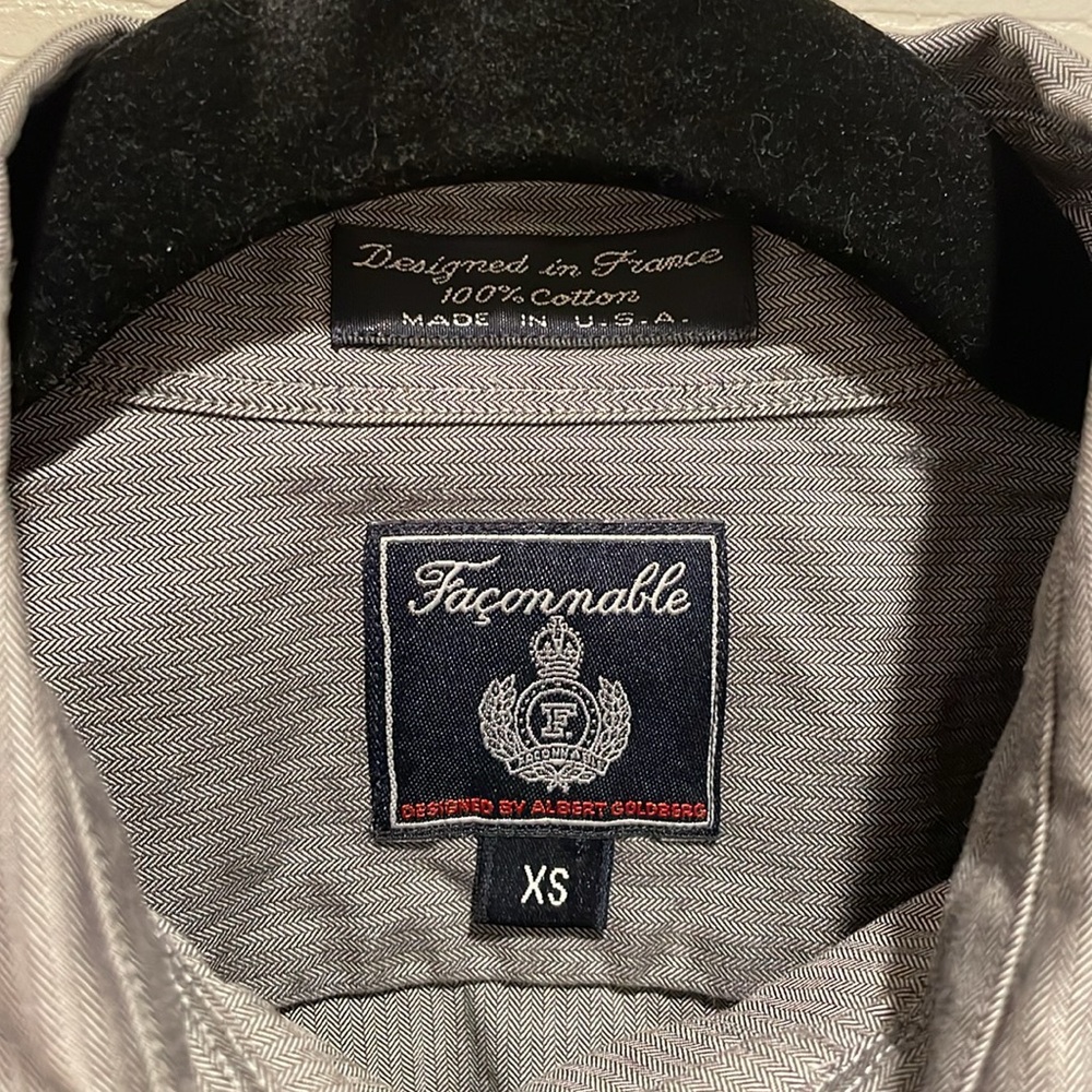 Faconnable gray button down oversized long sleeve… - image 2